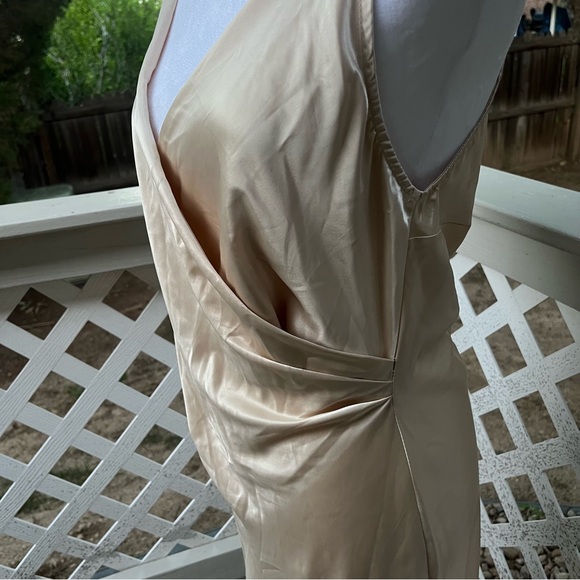 Bobbles & Lace Women Small Fast Track Gold Satin Dress Romantic Whimsical NEW - Picture 5 of 16